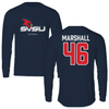 Saginaw Valley State University Baseball Navy Long Sleeve - #46 Ethan Marshall