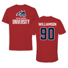 Stony Brook University Lacrosse Canvas Red Tee - #90 Collin Williamson