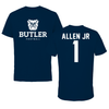 Butler University Football Navy Performance Tee - #1 Derek Allen Jr