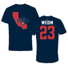 Saint Mary's College of California Basketball Navy State Performance Tee - #23 Addison Wedin