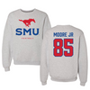 Southern Methodist University Football Gray Crewneck - #85 Adam Moore Jr
