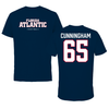 Florida Atlantic University Football Navy Block Tee - #65 Braden Cunningham