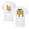 Long Beach State University Basketball White Performance Tee - #44 Andrew Nagy