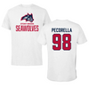 Stony Brook University Football White Performance Tee - #98 Anthony Pecorella