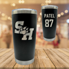 Sam Houston State University Football Black Stainless Steel Tumbler - #87 Rushil Patel