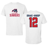 Stony Brook University Football White Tee - #12 Tyler Drake-Knoop