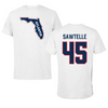 Florida Atlantic University Football White Performance Tee - #45 Makai Sawtelle