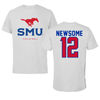 Southern Methodist University Volleyball Gray Tee - #12 Natalia Newsome