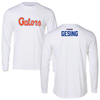 University of Florida Swimming & Diving White Performance Long Sleeve - Conor Gesing