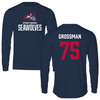 Stony Brook University Football Navy Long Sleeve - #75 Matt Grossman