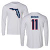 Florida Atlantic University Football White Long Sleeve - #11 Kahzir Brown