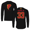 Iowa State University Football Black Performance Long Sleeve - #33 Arlen Harris Jr