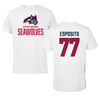 Stony Brook University Lacrosse White Tee - #77 Chris Esposito