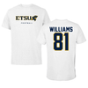 East Tennessee State University Football White Tee - #81 Kendall Williams