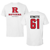 Rutgers University Football White Performance Tee - #61 Emir Stinette