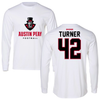 Austin Peay State University Football White Mascot Performance Long Sleeve - #42 Austin Turner