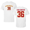 Iowa State University Football White Performance Tee - #36 Carson Van Dinter