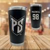 Portland State University Football Black Stainless Steel Tumbler - #98 Michael MacNeill