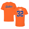 Houston Christian University Football Orange Tee - #32 Rufus Toe