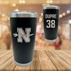 Nicholls State University Football Black Stainless Steel Tumbler - #38 Kylan Dupre