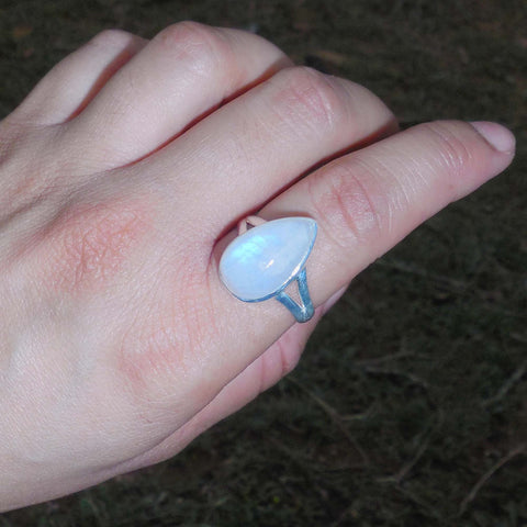 Pear Moonstone Ring