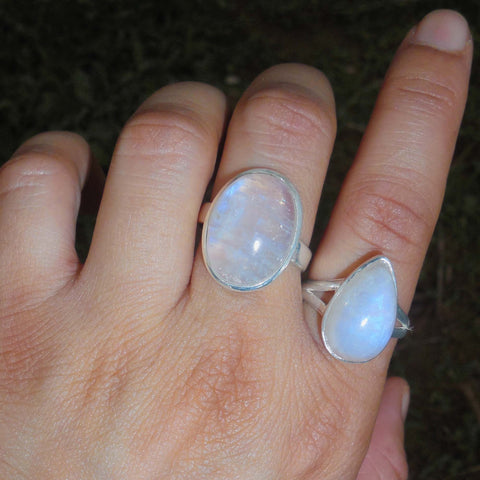 Moonstone sterling silver rings