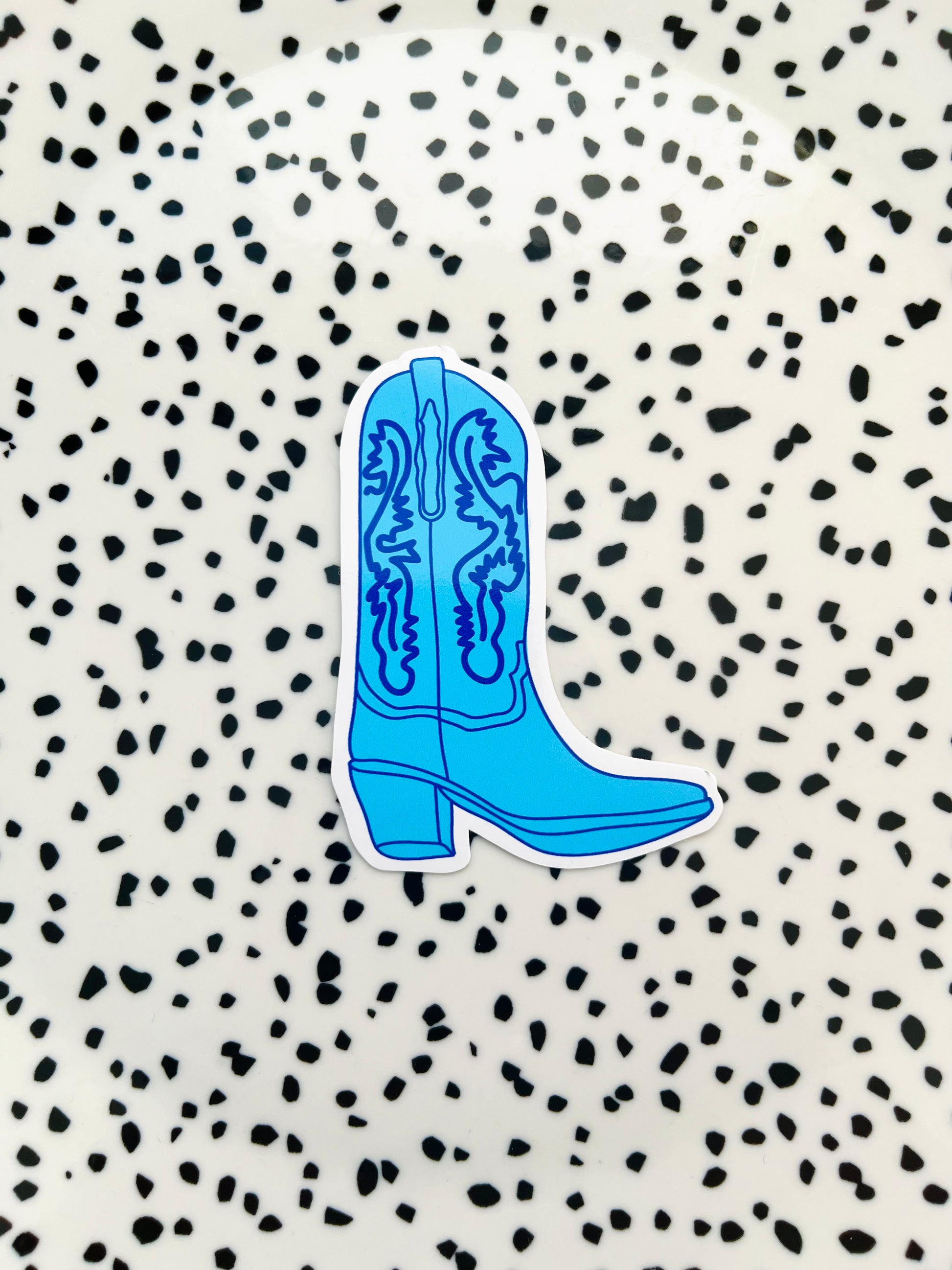 onbekend venijn Verdeelstuk Cowboy laars blauw ☆ sticker – Plakmoppie