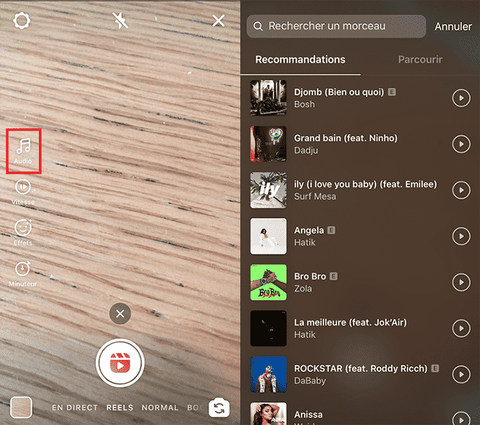 Ajouter de la musique sur ses reels Instagram