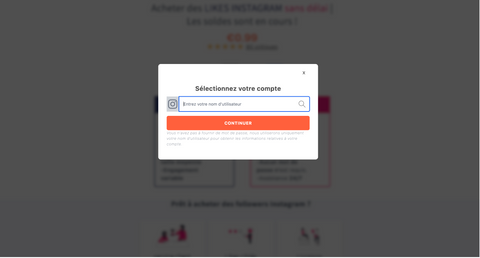 Entrez votre nom de compte Instagram