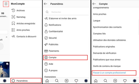 Passer d’un compte privé à un compte Instagram pro 