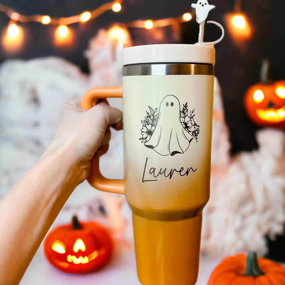 Halloween 40oz Simple Modern Trek Tumbler, Halloween Engraved , 40oz Tumbler  With Handle, Engraved Simple Modern Tumbler, Engraved Tumbler 