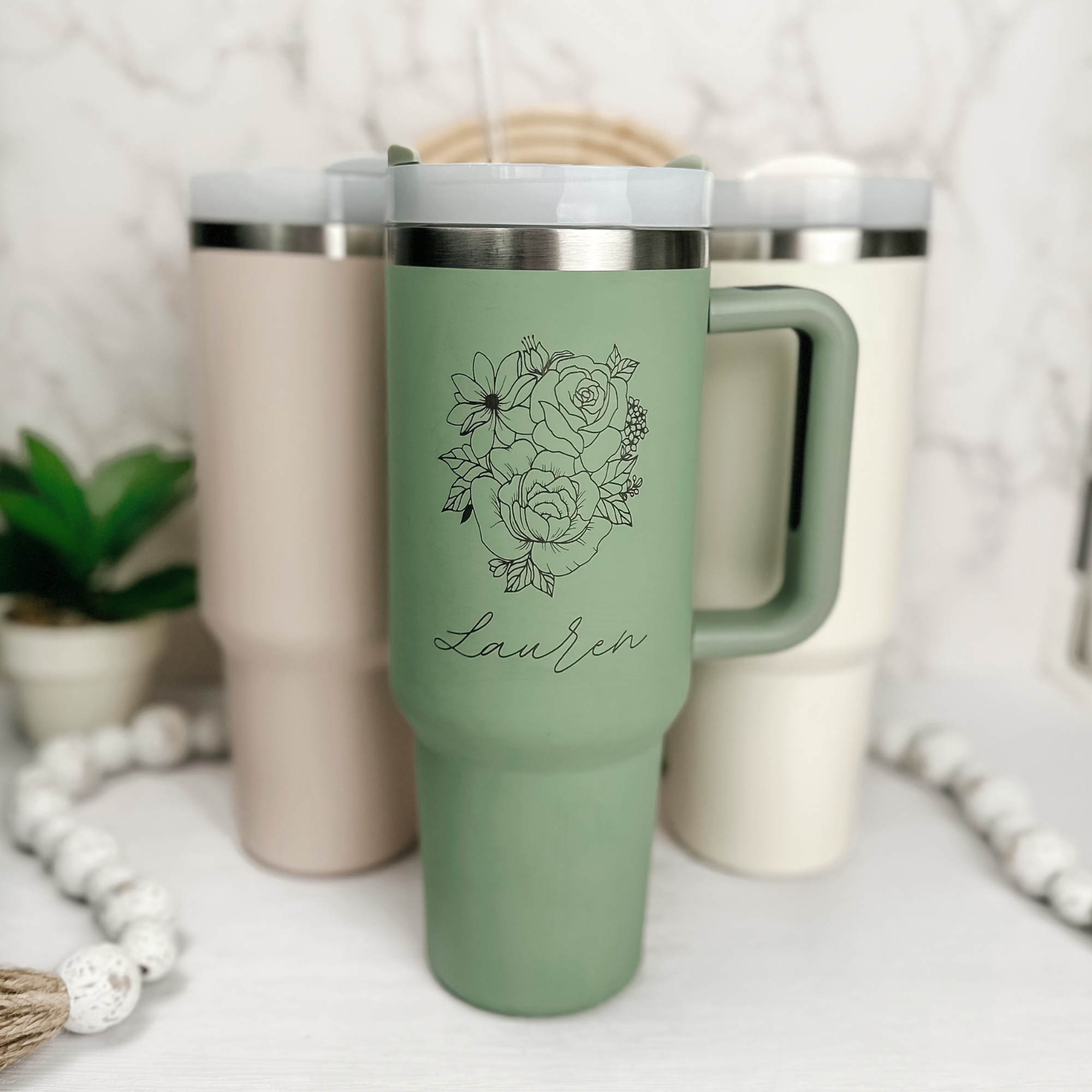 40oz Tumbler  Includes Handle and Straw – FTB Creative