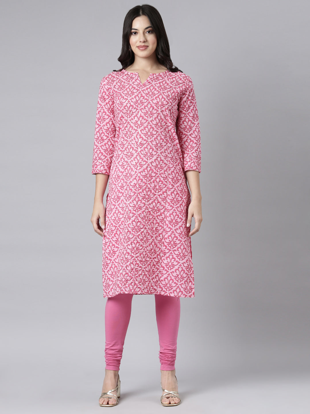 Neeru's 1501A89 Printed Straight Double Layered Kurta (Mauve) in Hyderabad  at best price by Neerus Emporio - Justdial
