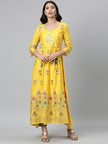 Neerus yellow Kurti