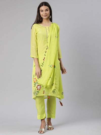 Green And Yellow Colour Hoor Rahul NX New latest Designer Ethnic Wear Pure  Organza Anarkali Kurti Collection 1007 - The Ethnic World