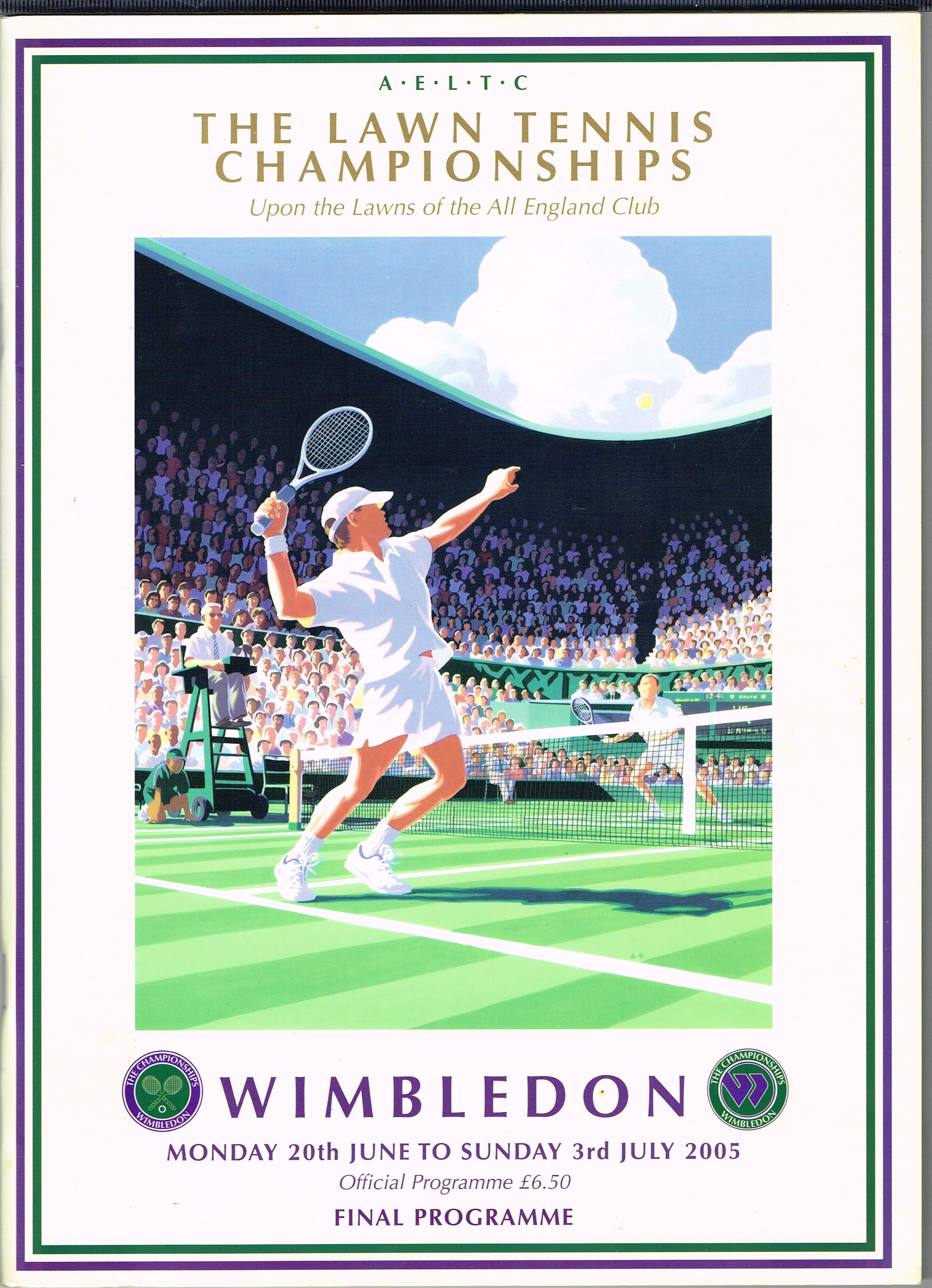 2005 Wimbledon Championships Final Programme with Full Results – Tennis ...