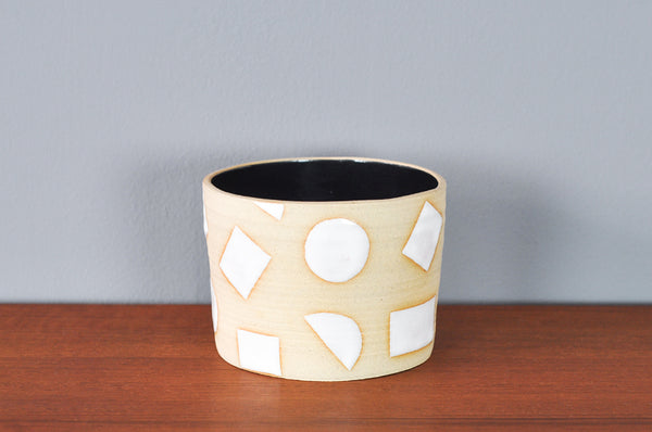 Medium Planter with White Shapes by Hannah Bould - Forest London