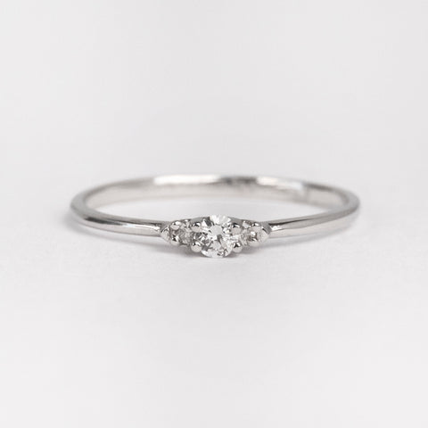 anillo de promesa oro blanco diamante compromiso