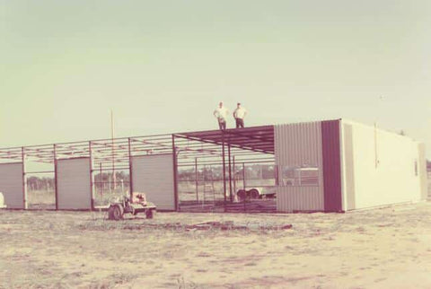 Jeff & George building the warehouse