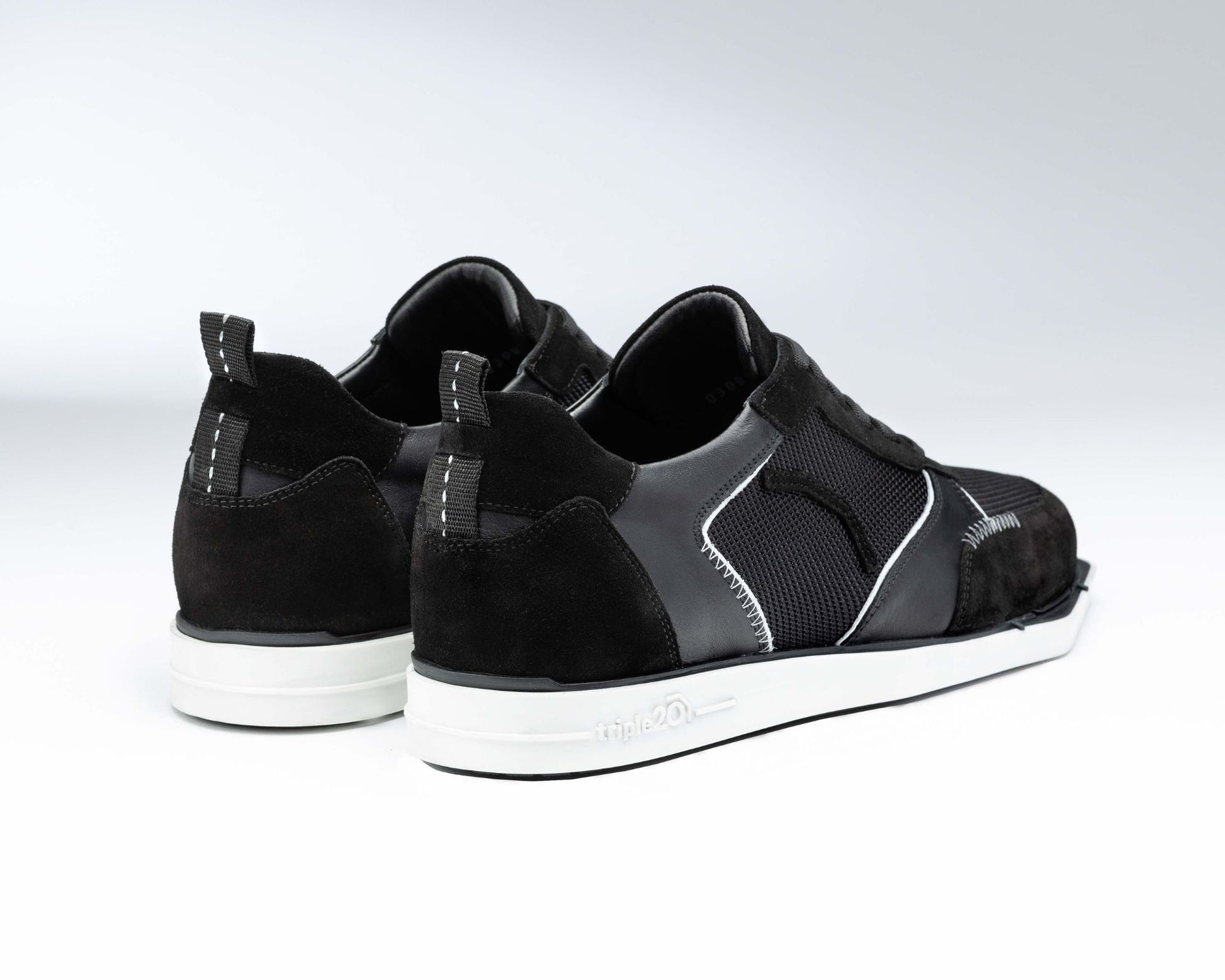 Darts shoe leather & sporty mesh black/white | triple20® darts shoes –  