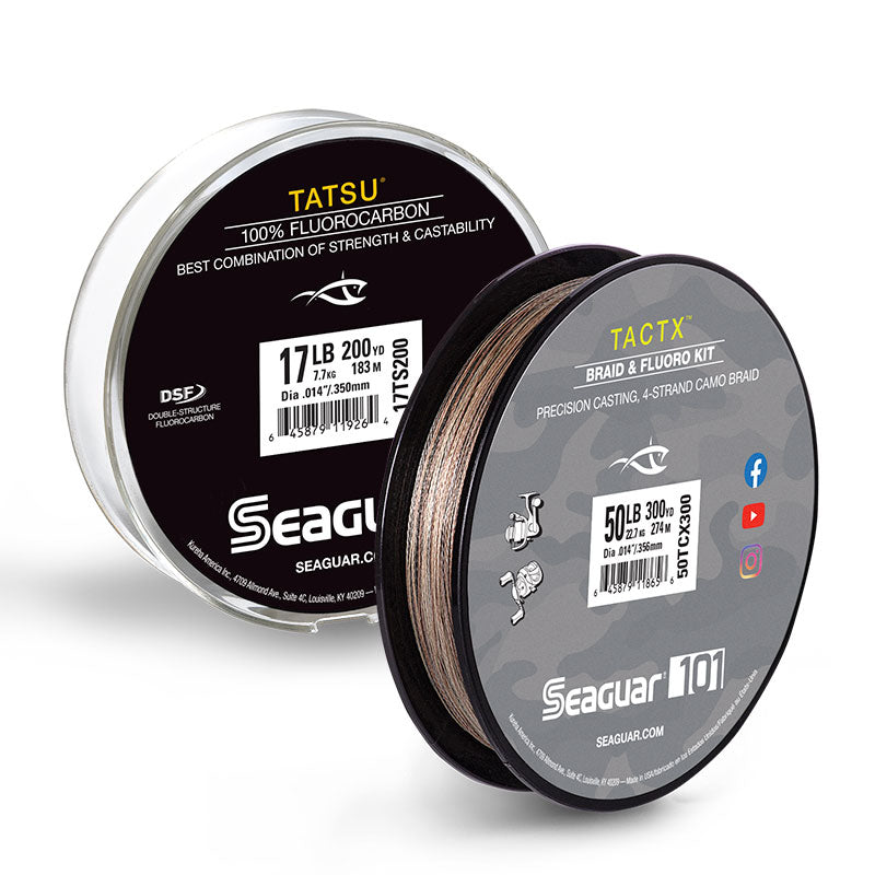 Seaguar101 TactX Braid With Fluorocarbon Leader, Fluorocarbon Leader To  Braid