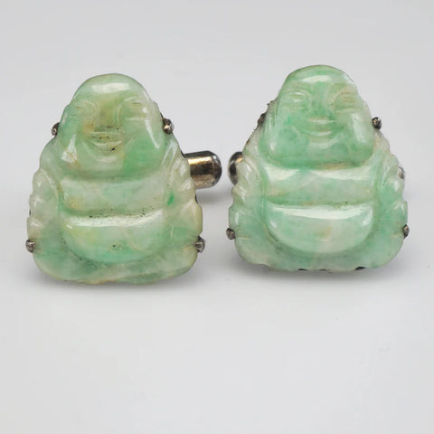 Happy Buddha Jade Cufflinks