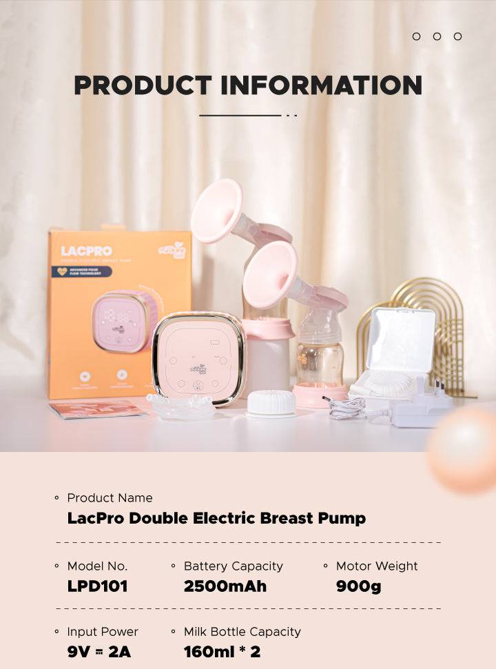 LacPro Double Electric Breast Pump for efficient milk expression13