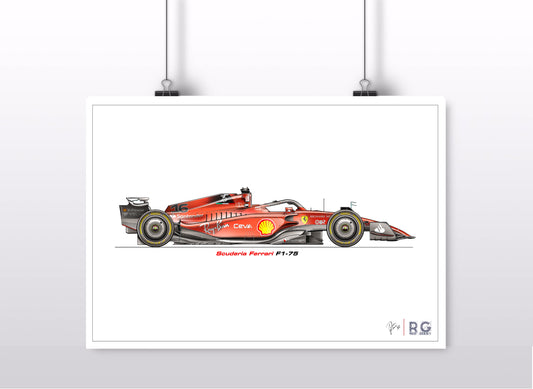 Scuderia Ferrari F1-75 CL16 - Poster – GP Unboxed