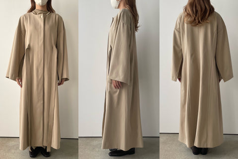 【23SS】slit sleeve coat one-piece