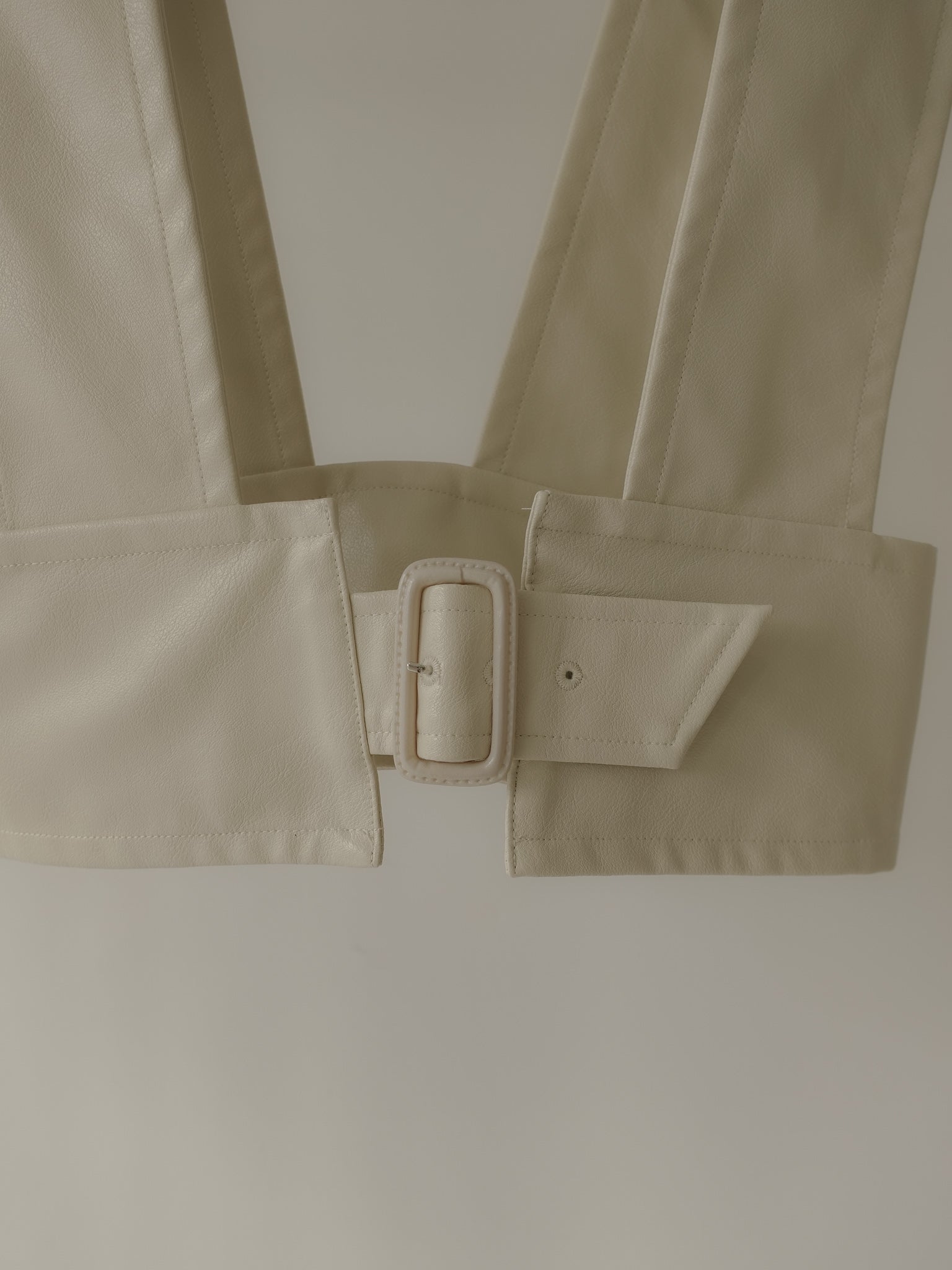 fake leather belt bustier ivory