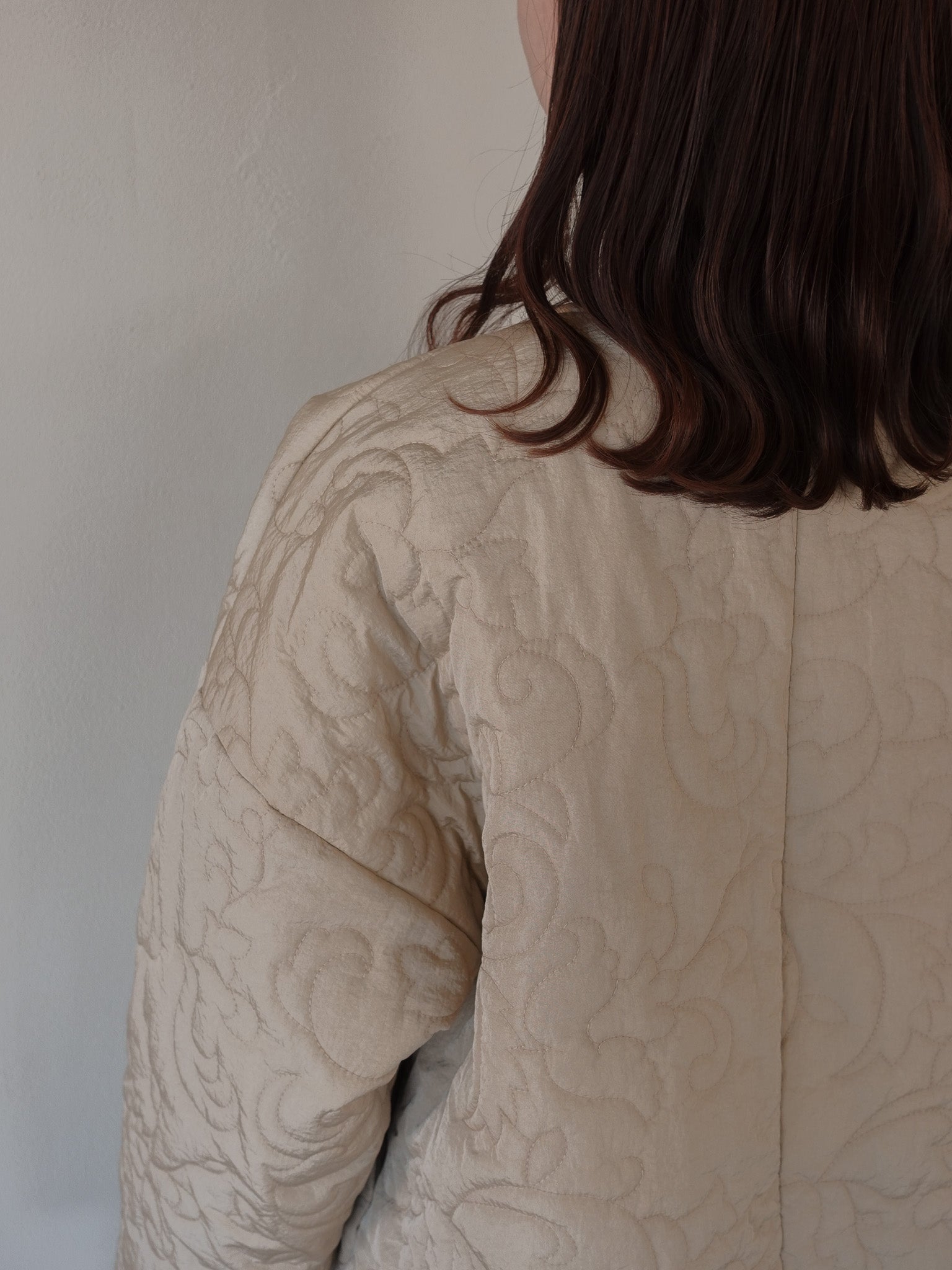 eaphi leaf jacquard quilting jacket ジャケット/アウター ノーカラー