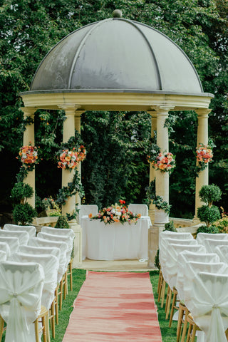 Romantic Wedding Aisle adorned with Flowers