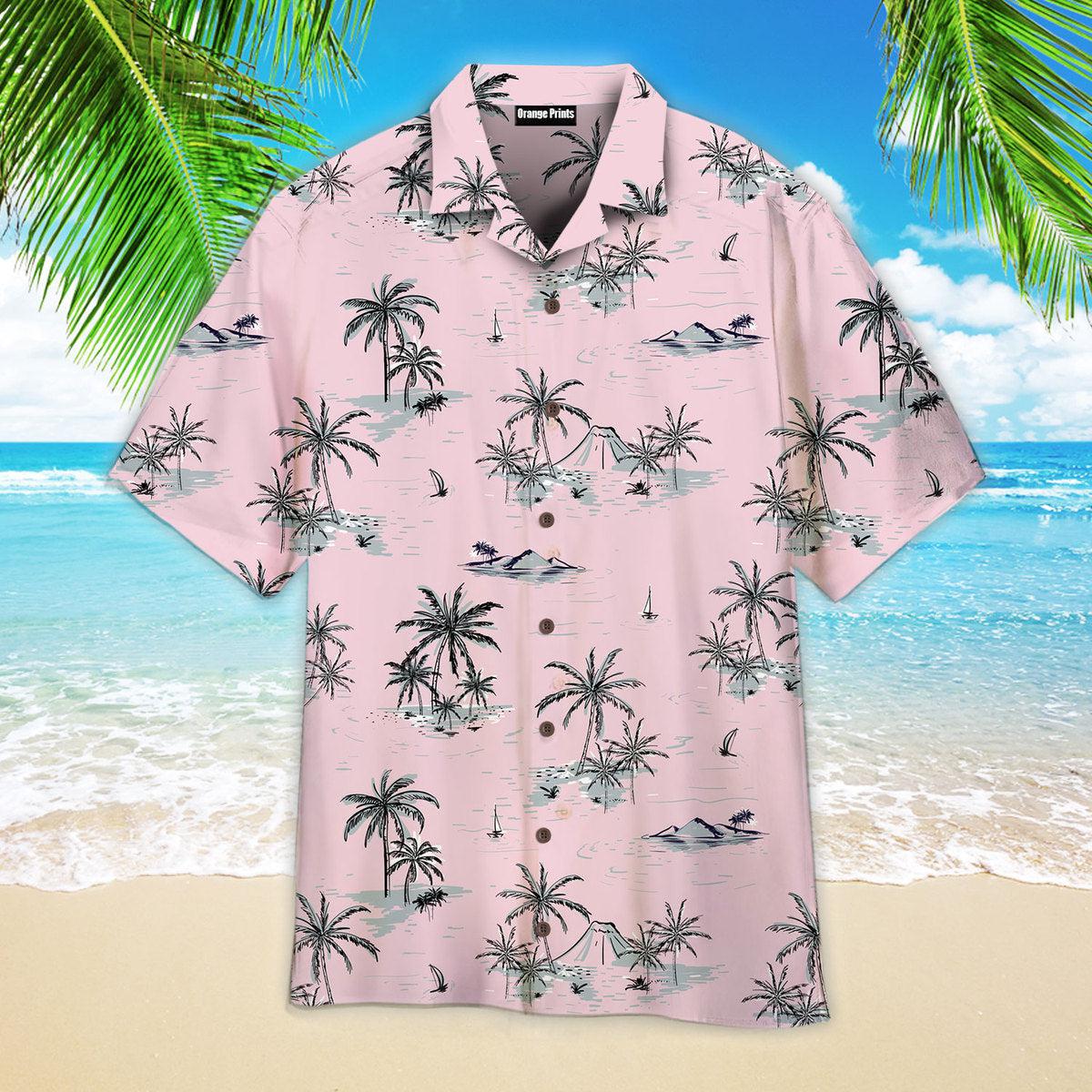 Beautiful Seamless Island On Pink Pattern Hawaiian Shirt | For Men & Women | WT6939