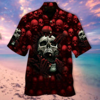Thumbnail for Spooky Skull Halloween Hawaiian Shirt | For Men & Women | HW9351